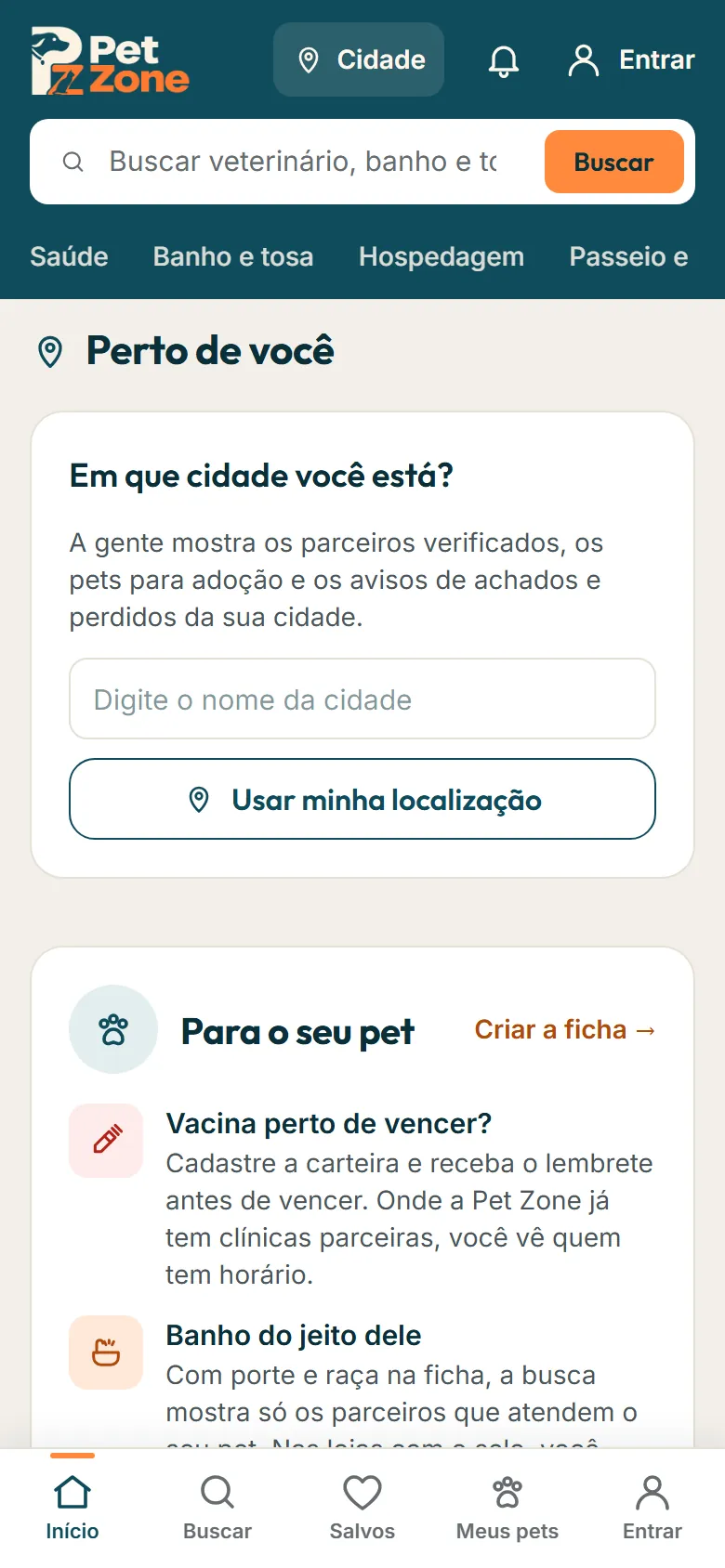 Bloco Perto de você pedindo a cidade