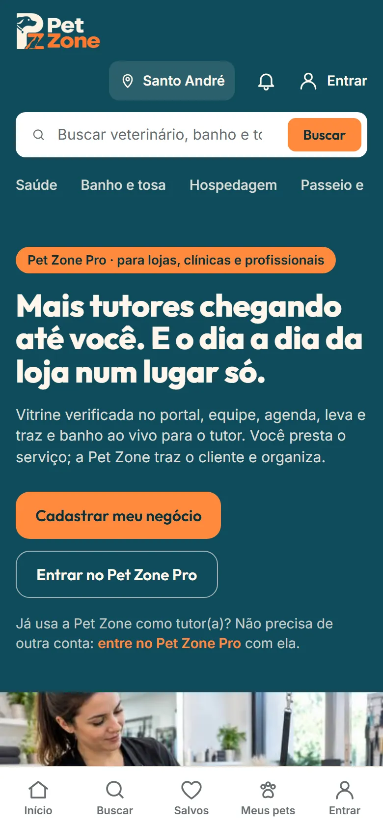 Página Para parceiros