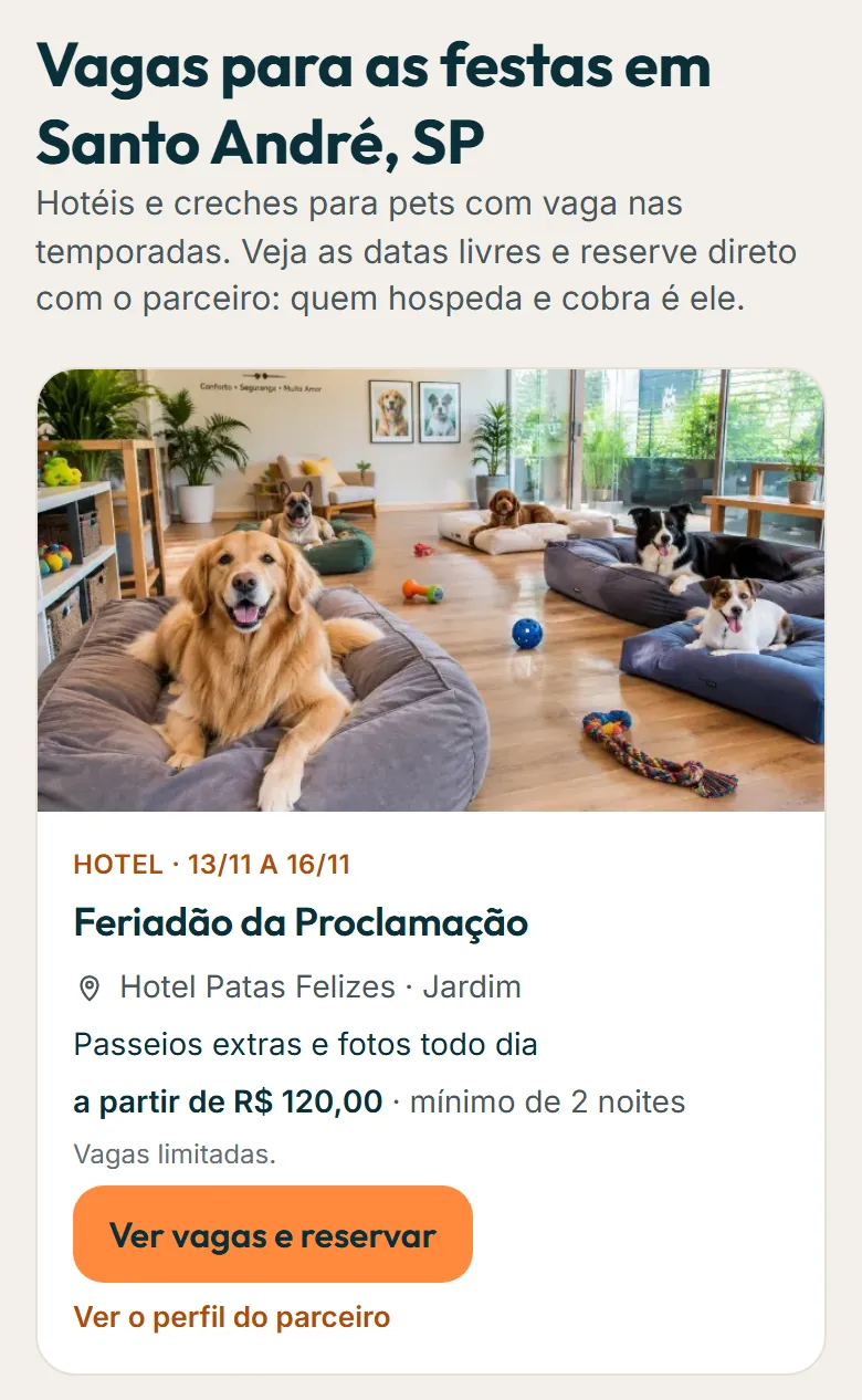 Página Vagas para as festas