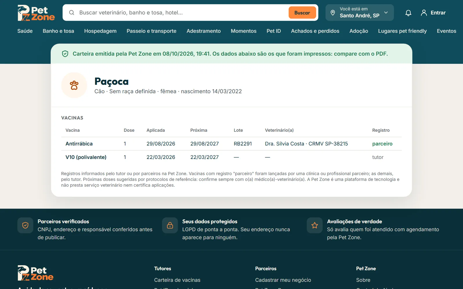 Resultado da validação