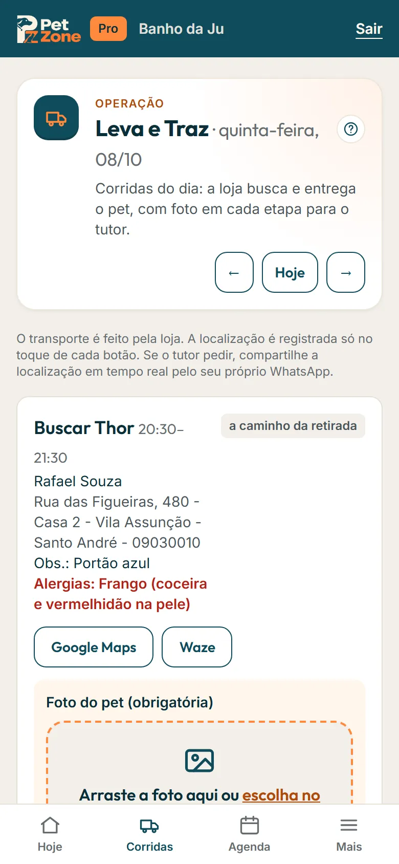 Corridas do dia