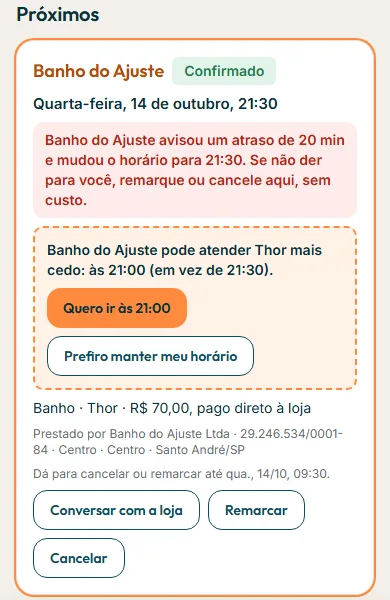 Oferta de ir mais cedo