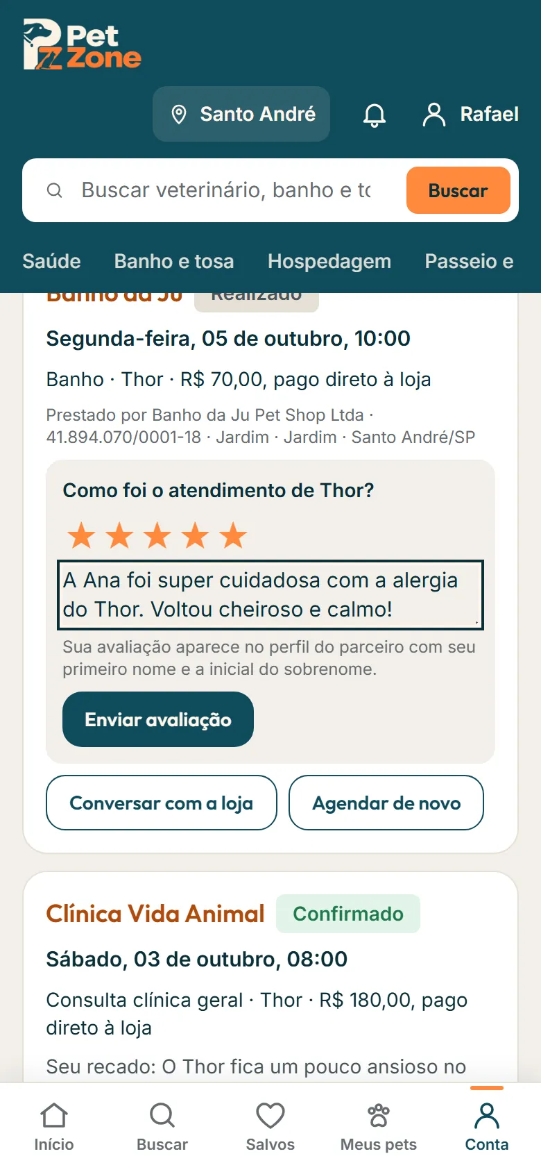 Avaliar o atendimento