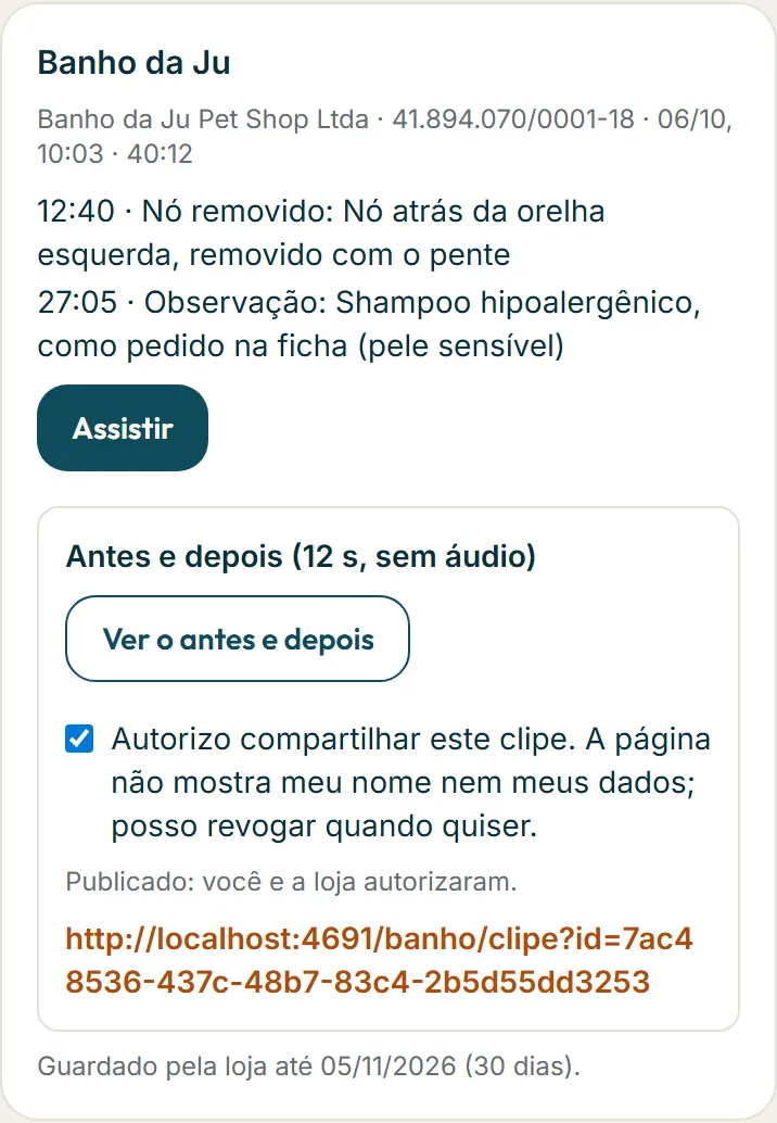 Aba Vídeos da ficha