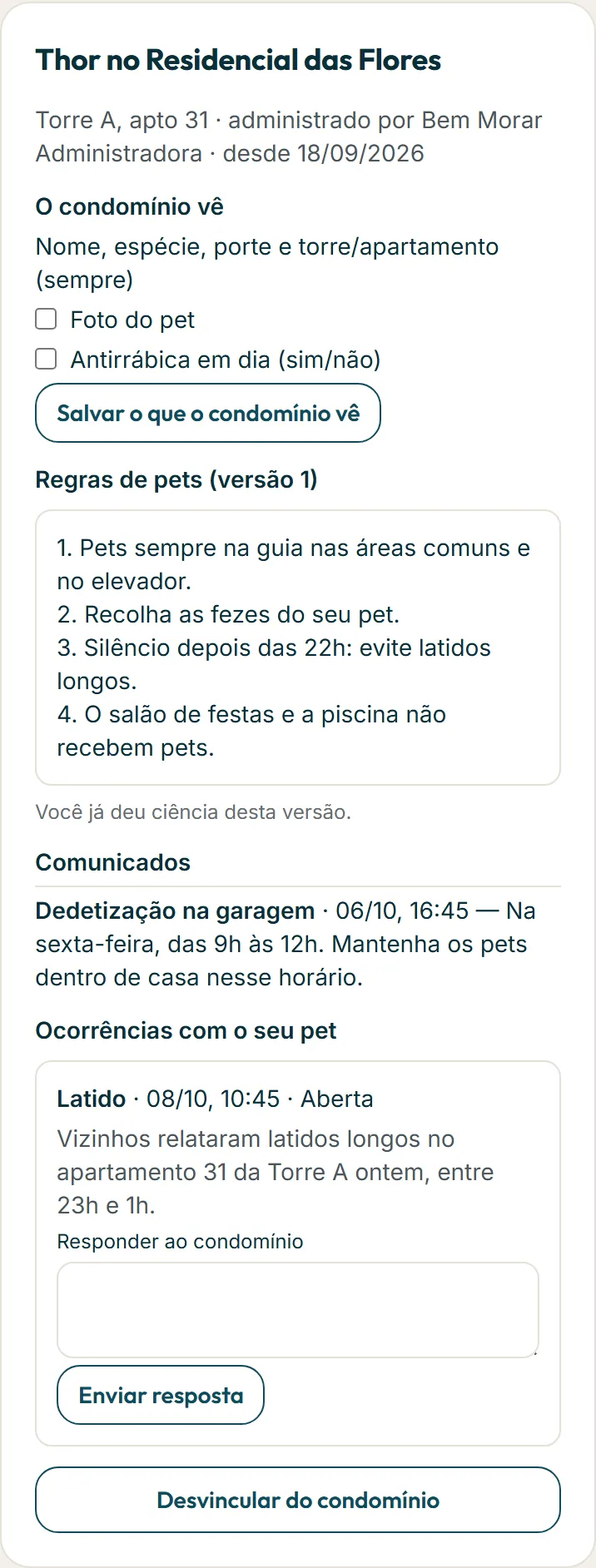 Pet no condomínio