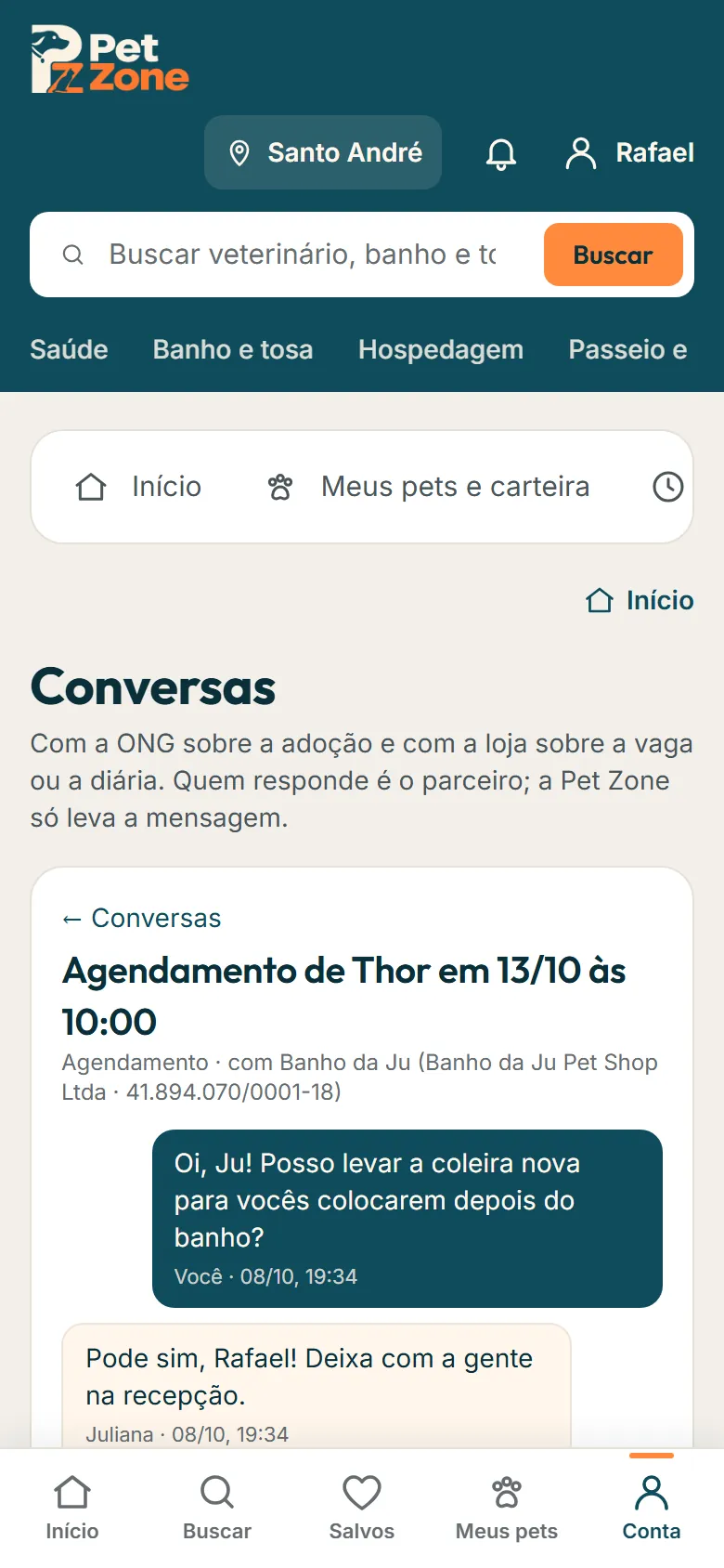 Conversa com a loja