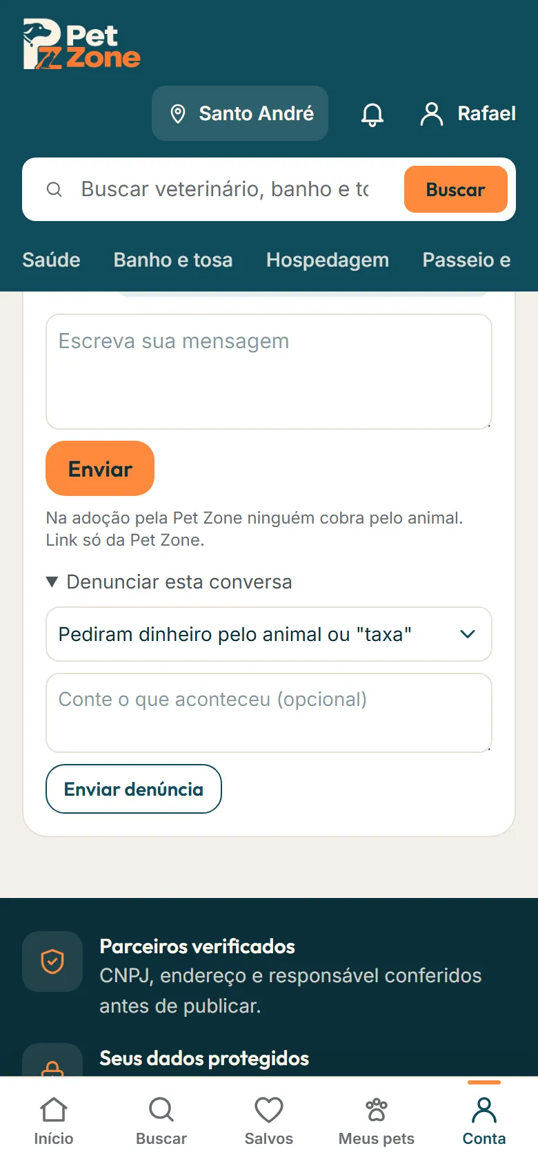Denunciar uma conversa