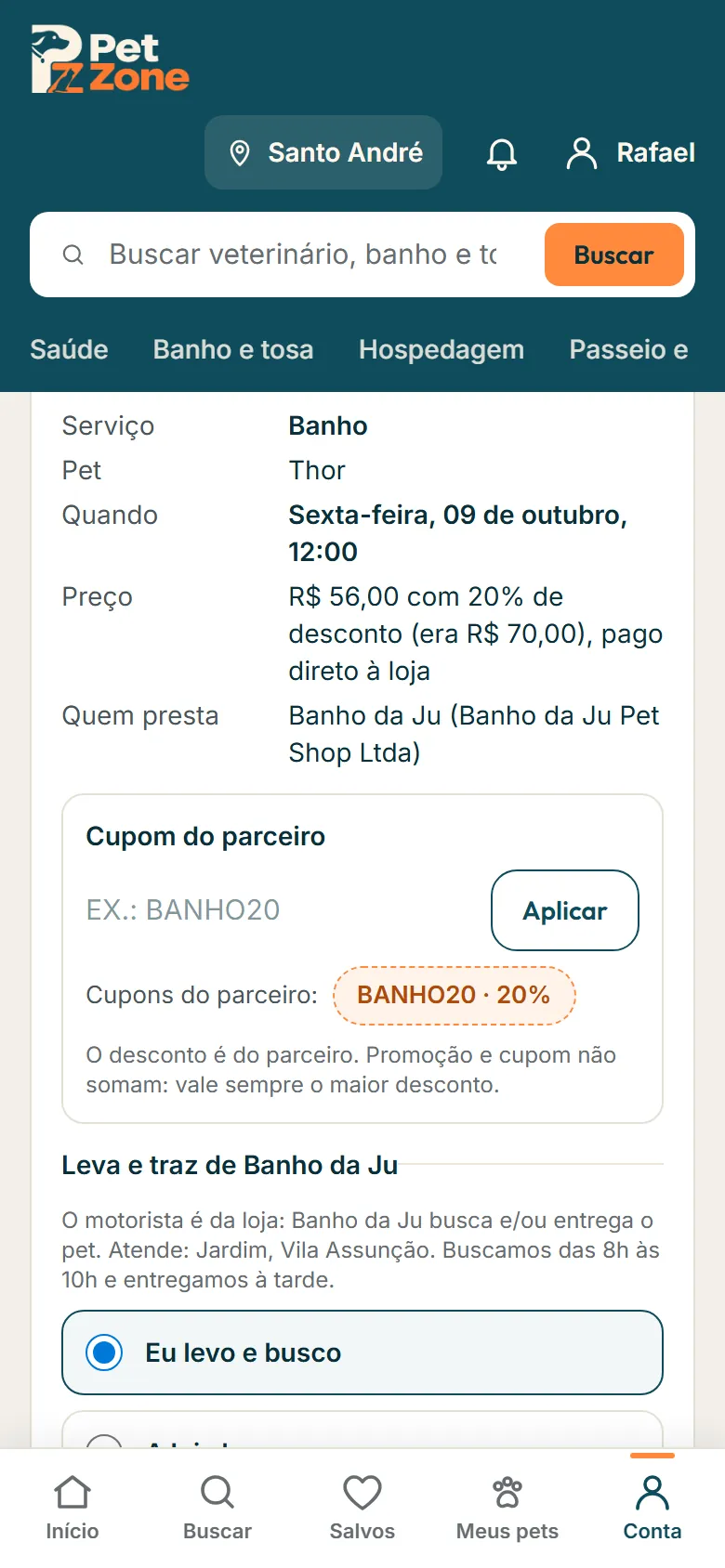 Serviço com promoção no agendamento
