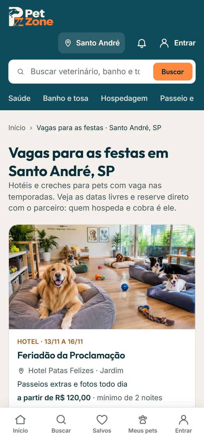 Vagas para as festas na cidade